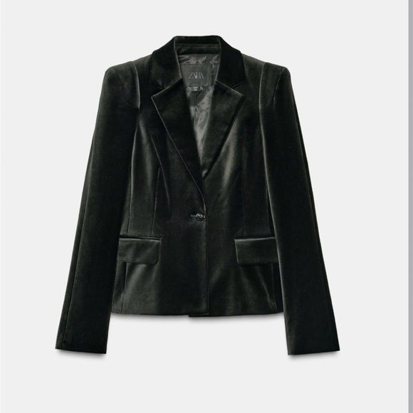 Zara Tailored Velvet Blazer ZW Collection - Picture 4 of 9